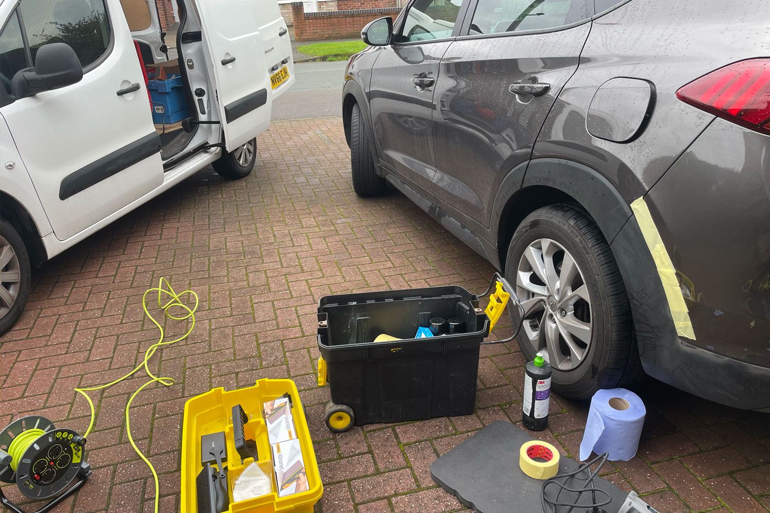 Mobile bodywork repair Birmingham service van at customer location